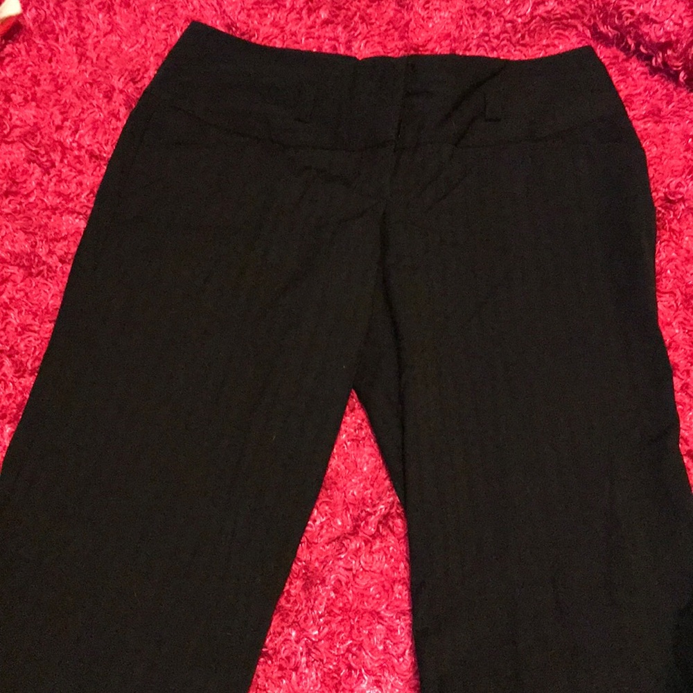 Pinstripe black dress pants